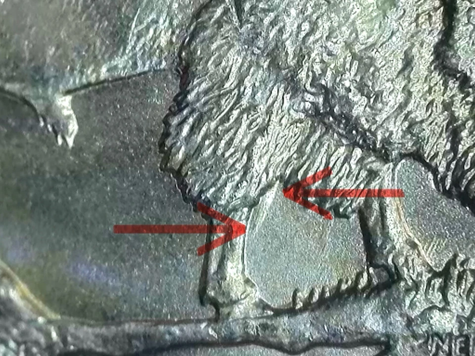 2005 P Jefferson bison Injured bison Nickel Die Gouge Error - Image 2 of 4