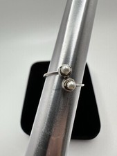 Sterling Silver Faux Pearl Ring Size 5