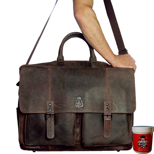 Travel bag VAN GOGH brown leather 
