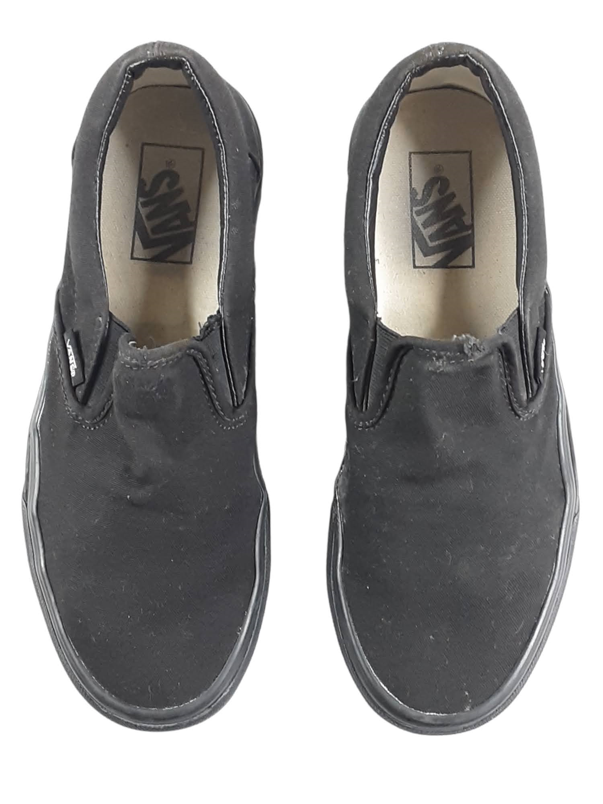 Men's Vans Authentic Slip-On Black Canvas Skate Shoes Size 7-image