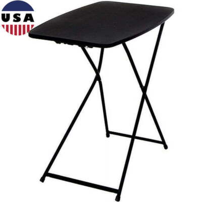 26 In Adjustable Height Personal Folding Table Small Workstation Portable Black
