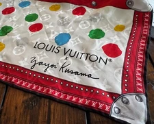 Louis Vuitton LV x YK Yayoi Kusama Silk Monogram Painted Dots Scarf Shawl
