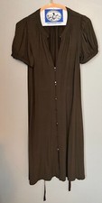 authentic women's Theory 'Giona' brown cap sleeve belted jersey dress, size M