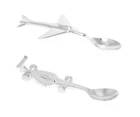 Brillibrum Aircraft Baby Spoon Silver Plated Baptism Gift With Engraving