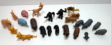 Lot of 23 Vintage 1970s Wild Animal Toy Figures Hard Plastic with Paint Hong Kon