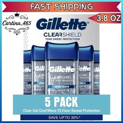Gillette Cool Wave Clear Gel Men's Antiperspirant and Deodorant (3.8 oz., 5 pk.)