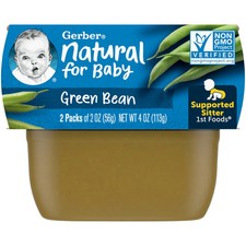 Natural for Baby, 1st Foods, Green Bean, 2 Pack, 2 oz 56 g Each