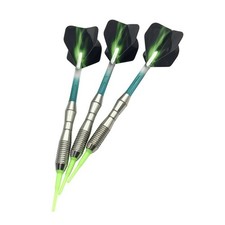 Professional Tungsten Competition Hard Darts Green Barrel Steel Tip Shafts 3pcs