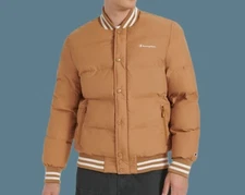 Champion Men's Quilted Puffer Jacket Water Resistant Tan Size S/M/L/XL/XXL New