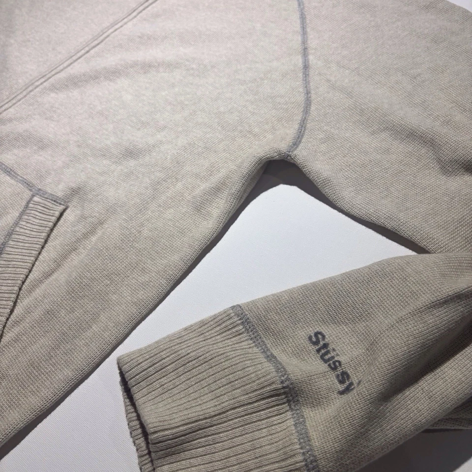 Винтажный Stussy молнии толстовка куртка кремовый цвет размер XL - Изображение 3 из 4