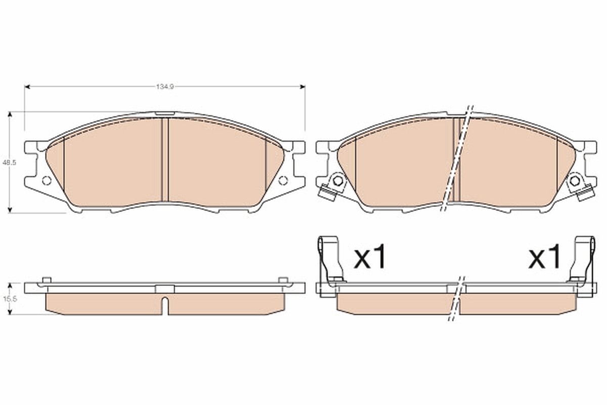 Front TRW-OE GDB3563 Brake Pad Set, disc brake for NISSAN,NISSAN (DFAC)