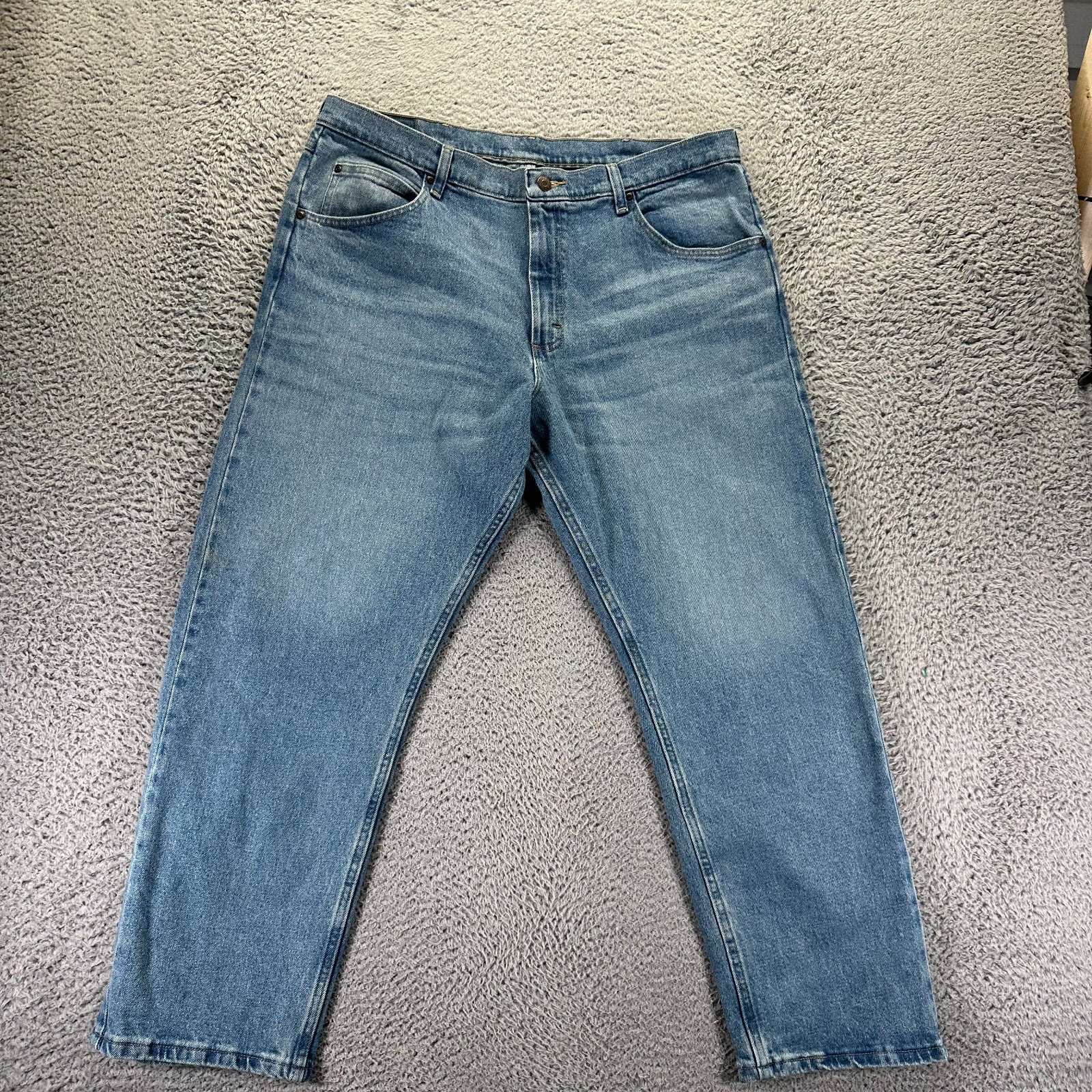 Men's 36x29 Blue Cotton Denim Straight Travel Workwear Stret