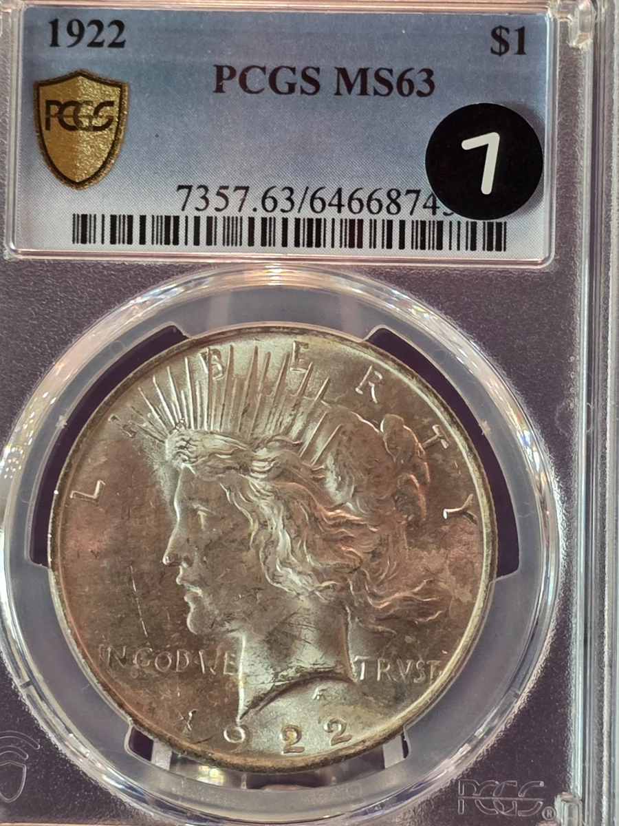 MS 63 Graded 1922 Year Peace Dollars (1921-1935) for sale | eBay