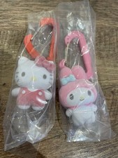 Sanrio My Melody & Hello Kitty Carabiner Mascot Charm Set Used