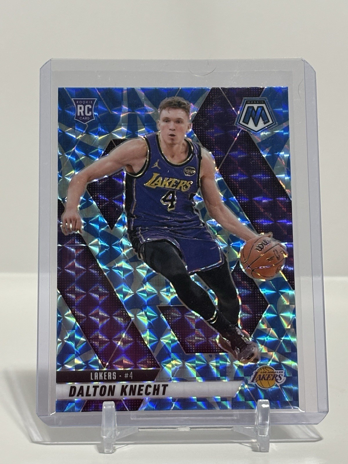 2024-25 Panini Mosaic #238 Dalton Knecht Reactive Blue Mosaic