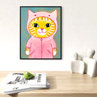 Orange Cat in Costume Painting, Whimsical Cat Art 8x10 — photo 2