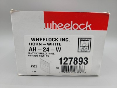 New Wheelock AH-24-W Audible Horn Fire Alarm 24 VDC White 127893