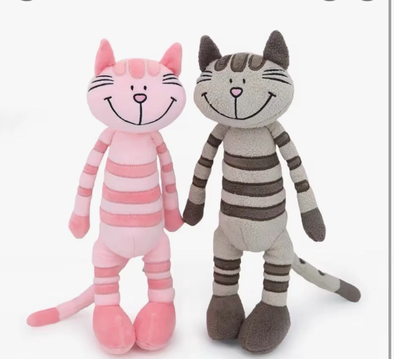 2pieces Pink and Gray Home Striped Cat Push toys