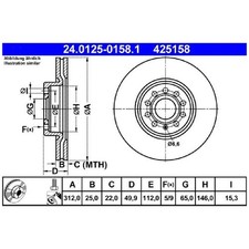 2x Bremsscheibe vorne für VW Tiguan 5N AD1 BW2 Touran 1T1 1T3 5T1 26886238