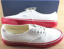 Vans Men's Lx Authentic 44 Duck Canvas White Red Skate shoes Size 10.5 NEW