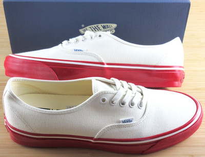 Vans Men's Lx Authentic 44 Duck Canvas White Red Skate shoes Size 12 NEW