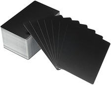 100 Pack Metal Business Cards Blank, 0.45mm Thick 3.4x2.1 Inch Aluminum Laser En