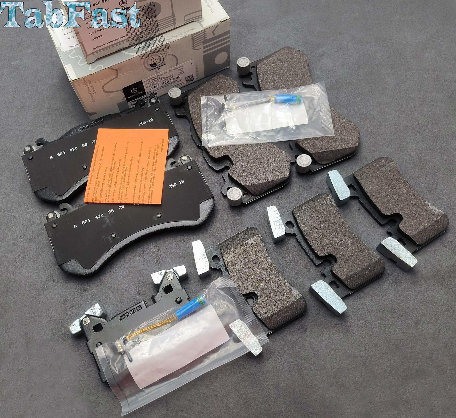 Front 0074205920 & Rear Brake Pads Set W/Sensor for Mercedes 08-15 W204 C63 AMG