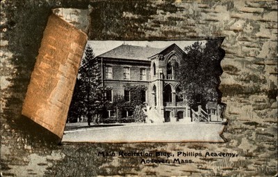 Main Recitation Bldg ~ Phillips Academy~Andover MA ~ 1910 peel back bark