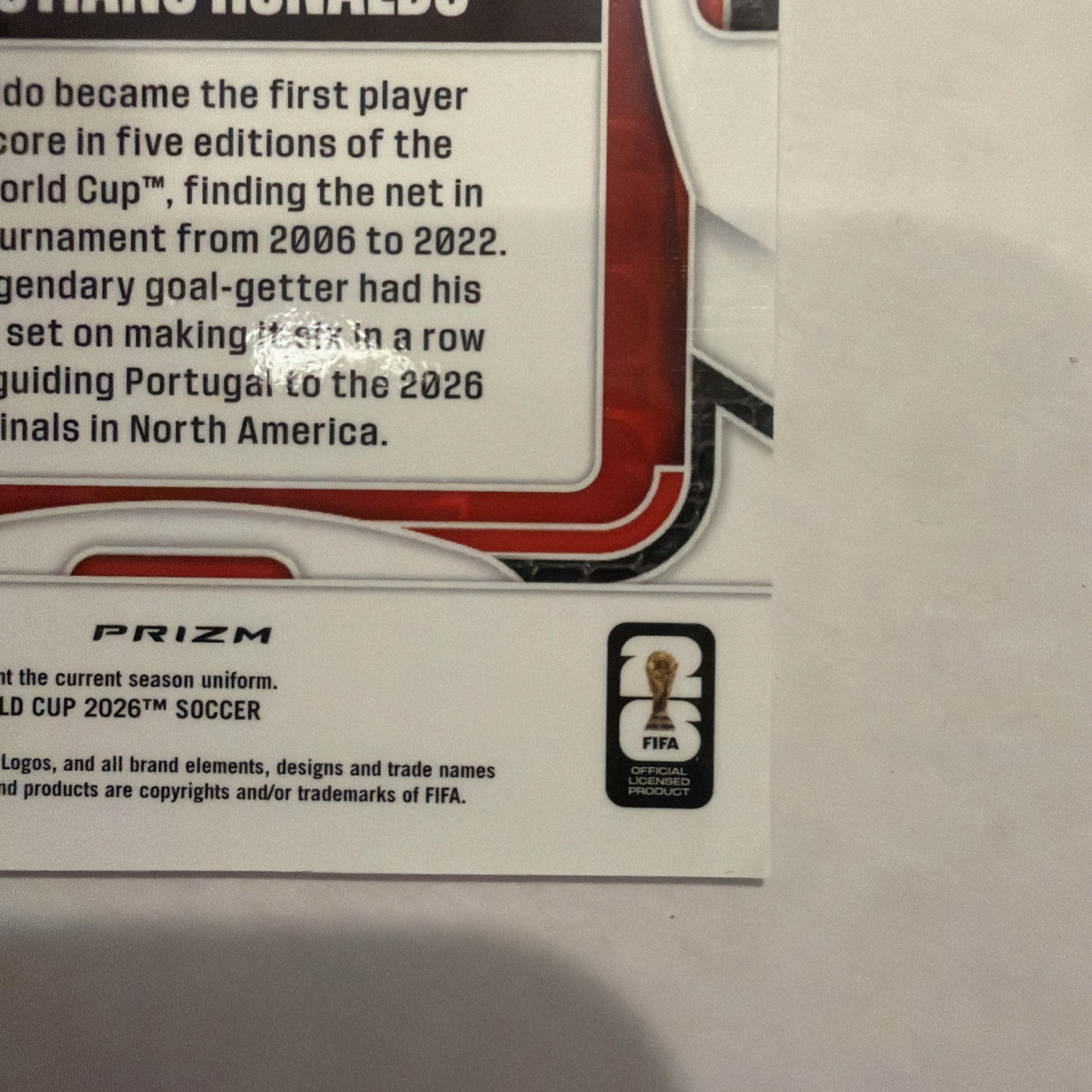 2026 Panini Prizm FIFA World Cup Portugal Cristiano Ronaldo Purple #/299 view 8