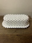 Fenton Vintage Hobnail Milk Glass Butter Dish
