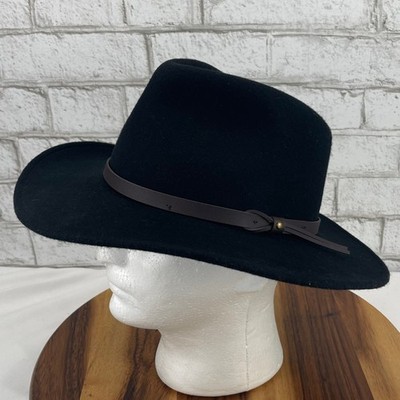 DPC Dorfman Pacific Black 100% Wool Felt Small/Medium Outback Cowboy Western Hat
