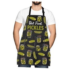 Pickles Lover Gift Waterproof Apron With Pockets Housewarming But First Pickles