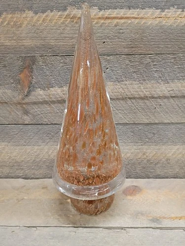 Murano Glassware 8 Inch Hand Blown Art, Copper Color