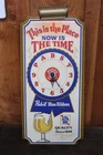 Vintage Pabst Blue Ribbon Beer Sign Clock Now is the Time 24" Tall