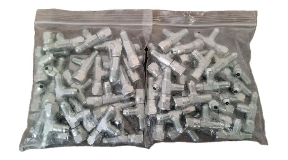 6602-04-04-04 1/4" FJIC SWIVEL TO 1/4" JIC TO 1/4" JIC TEE FITTINGS 50pcs - Image 4 of 4
