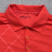 NIke Polo Shirt Mens Extra Large Red Diamond Golf Performance Stretch Athletic