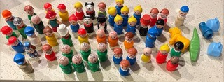 Vintage Fisher Price Little People Play Family Figures Lot of 50 w/Duplicates e