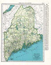 1942 Antique MAINE State Map Vintage Map of Maine Gallery Wall Decor 2752