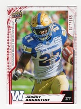2020 UD CFL Johnny Augustine Rookie #46 RED Winnipeg Blue Bombers 077/165 Guelph