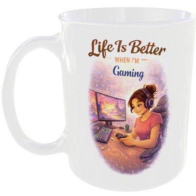 Life Better Gaming Gamer Girl Geschenk Tasse Videospiel Liebhaber Geburtstag Geschenk Tasse