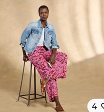 SUNDANCE Catalog NWT Himari Floral Pull On Casual Pants in Sangria Size M