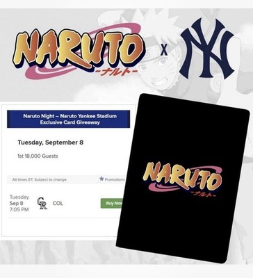 2026 Naruto x New York Yankees Card Exclusive - Rare Stadium Giveaway