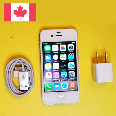  TELUS ONLY WHITE APPLE IPHONE 4S 16GB A1387 3.5'' IPS IOS 3G DUALCORE CELL PHONE