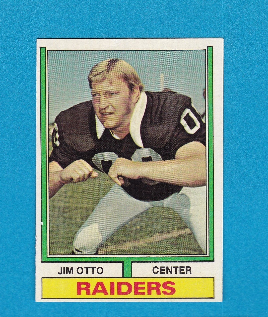 1974 TOPPS FOOTBALL SET BREAK 409 JIM OTTO RAIDERS NM