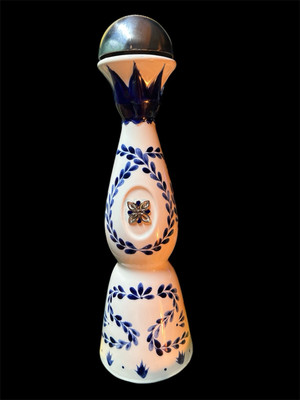 Clase Azul Reposado Tequila White And Blue Empty Bottle 750ml Rinsed & Cleaned