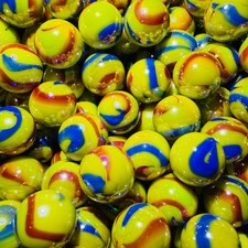 1lb Lot Tropicana Marble Collection by Vintage Marbles 16mm 5/8" Blue Red Swirls