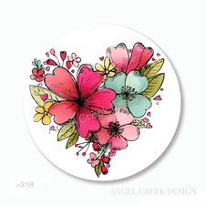 Flowers Floral Heart Valentine's Day Favors Scrapbook Stickers Envelope Seals