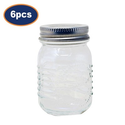 6er Set kleine 70ml Glas Dose Old Fashioned Style Silber Deckel Kräuter Gewürz Aufbewahrung