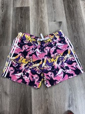 Adidas Swim Shorts Mens XL Multicolor Tropical Leaf Print Trunks Lined