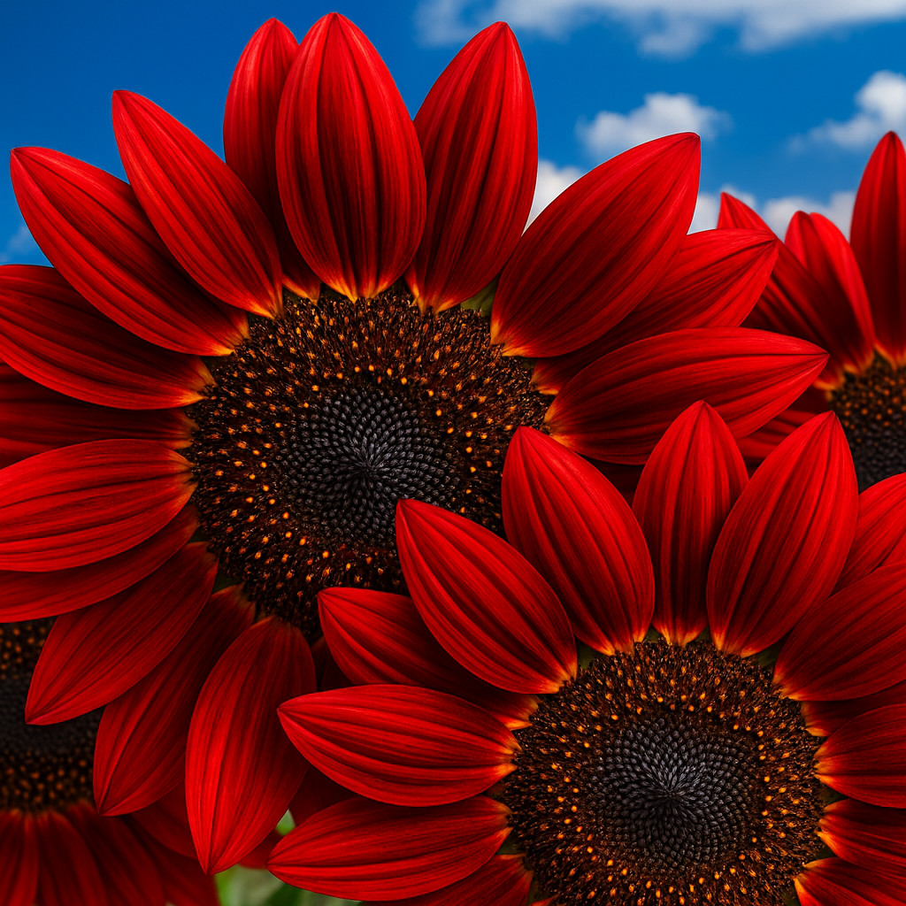 RED SUN SUNFLOWER 30 SEEDS 🌹 | RARE MAROON • CUT FLOWER HEIRLOOM FREE SHIPPING